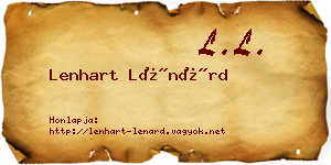 Lenhart Lénárd névjegykártya